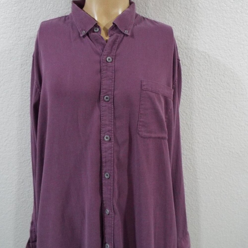 Tommy Bahama Men's Plum Long Sleeve Lightweight Tahitian Twill Camp Shirt Sz XXL